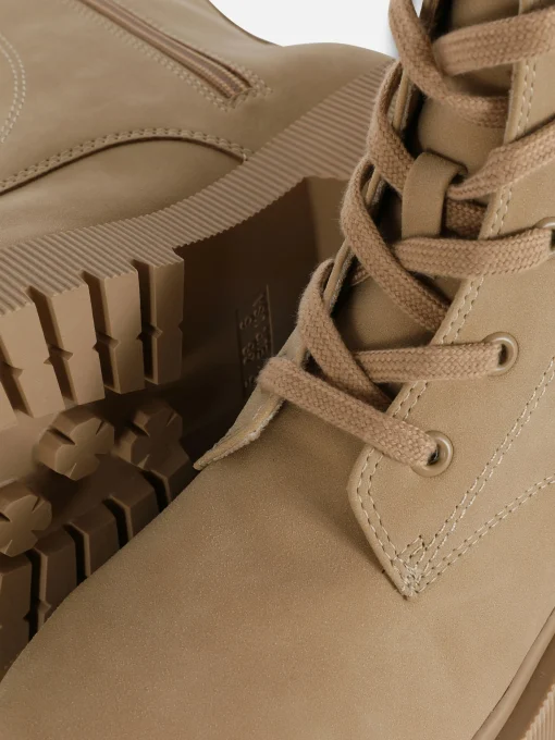 Lace-Up Faux Suede Boots