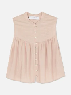 Ladder Detail Peasant Blouse