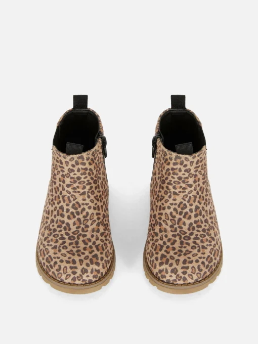 Leopard Zip Ankle Boots
