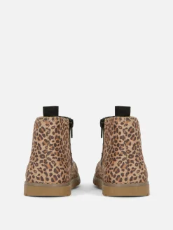 Leopard Zip Ankle Boots
