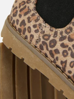 Leopard Zip Ankle Boots