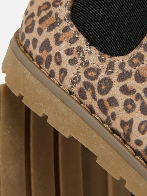Leopard Zip Ankle Boots