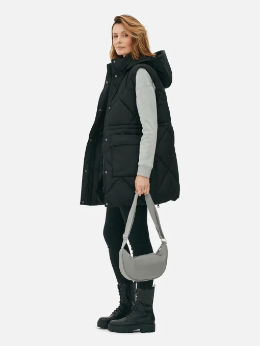 Long Hooded Puffer Vest