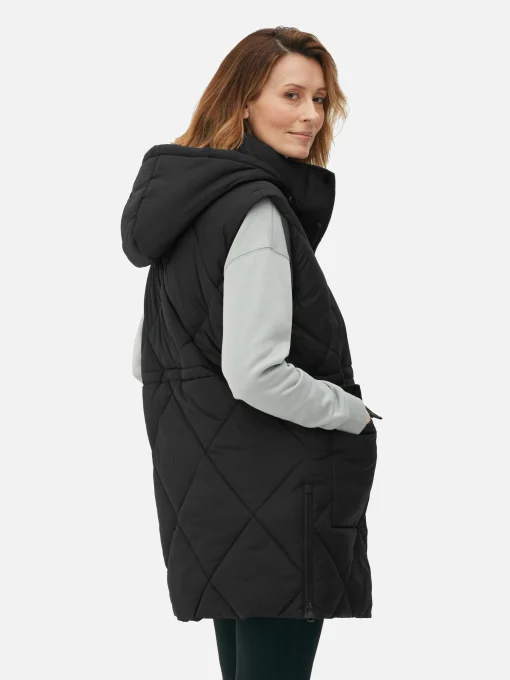 Long Hooded Puffer Vest