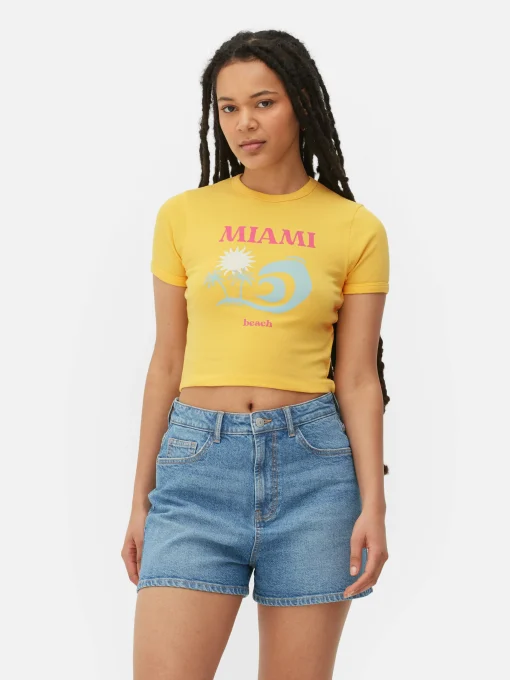Miami Beach Cropped T-Shirt