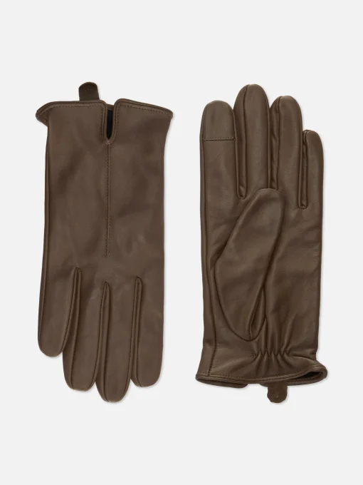 Notched Wrist Leather Gloves