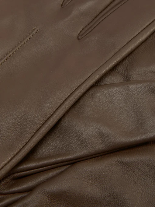 Notched Wrist Leather Gloves