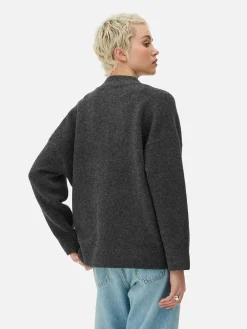 Oversized Knit Bomber Jacket