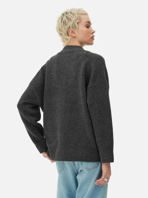 Oversized Knit Bomber Jacket