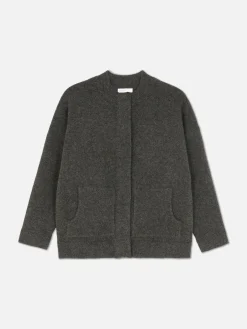 Oversized Knit Bomber Jacket