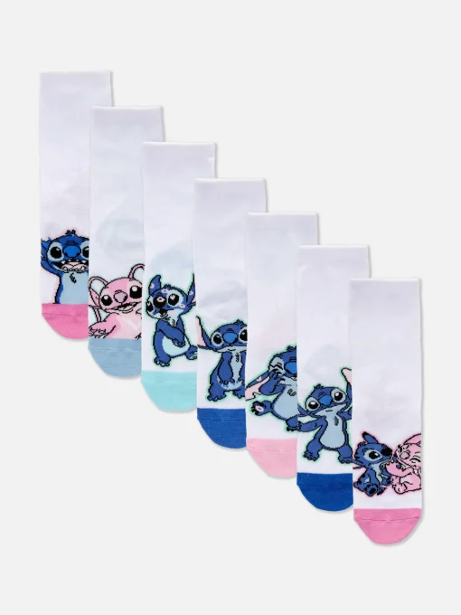 7-pack Disney’s Stitch And Angel Ankle Socks