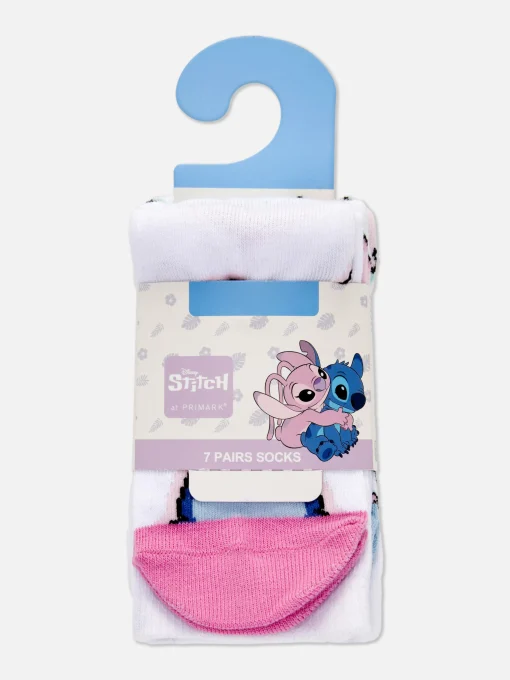 7-pack Disney’s Stitch And Angel Ankle Socks