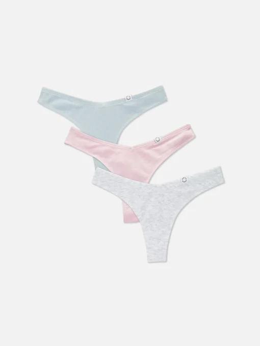 3-Pack Ribbed Miami Thongs