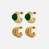 2-Pack Rita Ora Textured Hoop Earrings Set