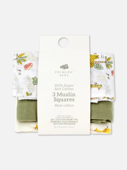 3-Pack Safari Burp Cloths