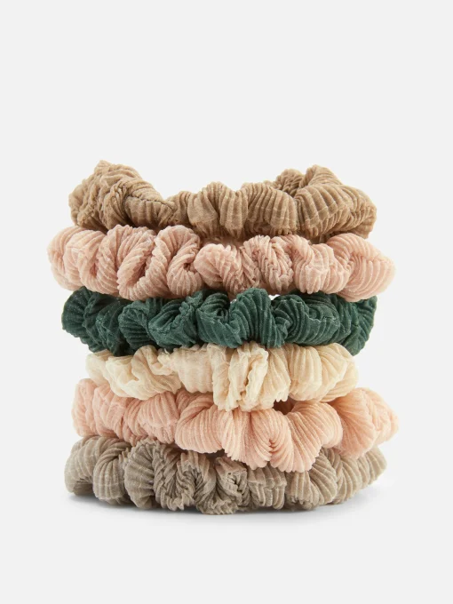 6-Pack Textured Micro Scrunchies