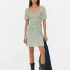 Plissé Shirred Mini Dress