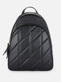 Quilted Faux Leather Backpack