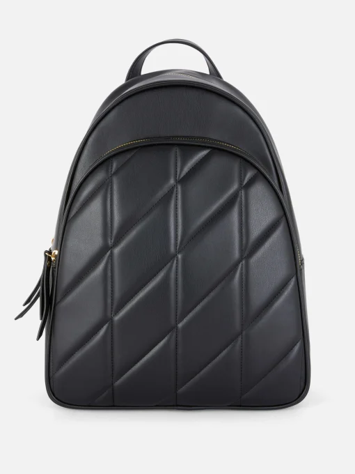 Quilted Faux Leather Backpack