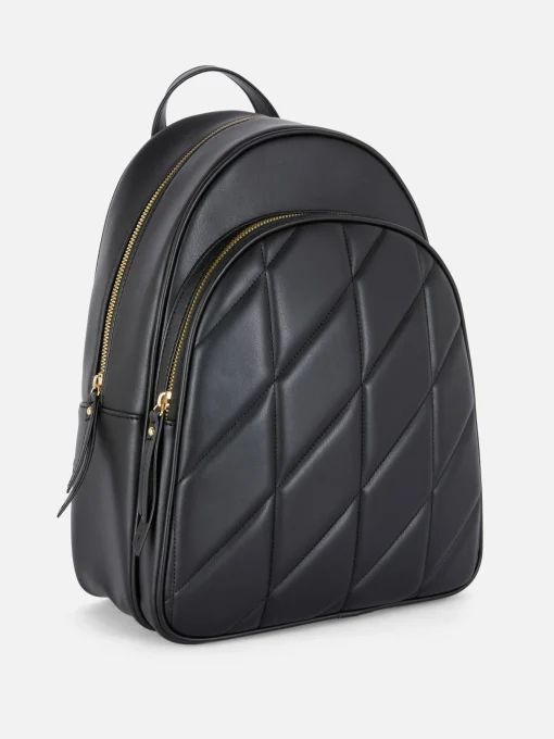 Quilted Faux Leather Backpack