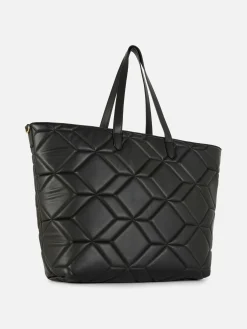Quilted Faux Leather Shopper