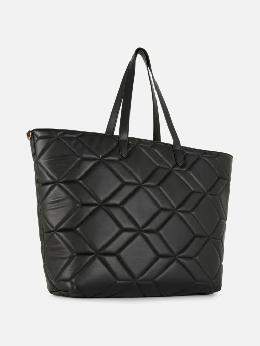 Quilted Faux Leather Shopper