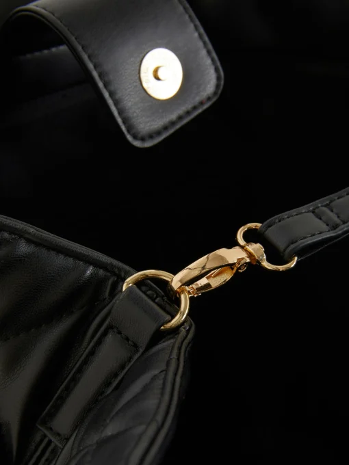 Quilted Faux Leather Shopper