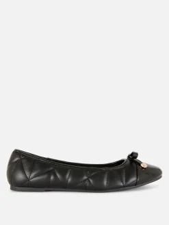 Quilted Toe Cap Ballerinas