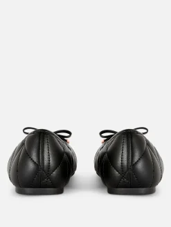 Quilted Toe Cap Ballerinas