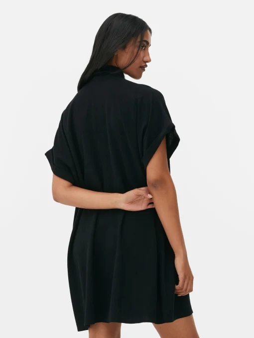 Relaxed Fit Short Sleeve Shirt Dress