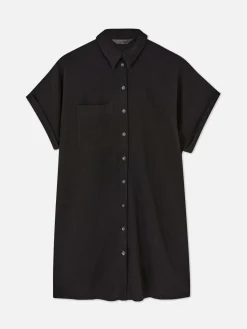 Relaxed Fit Short Sleeve Shirt Dress