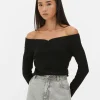 Ribbed Bardot Sweater