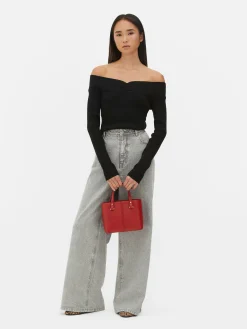 Ribbed Bardot Sweater