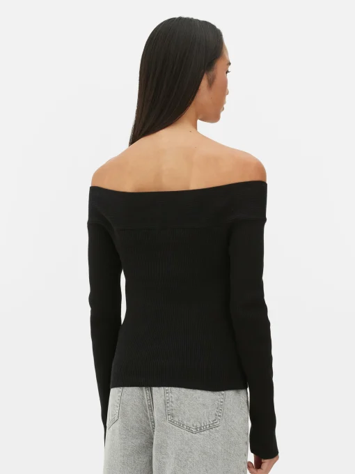Ribbed Bardot Sweater