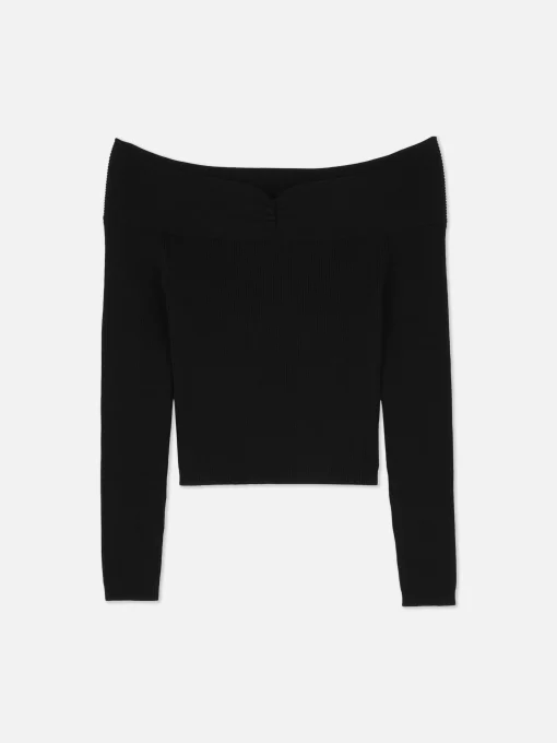 Ribbed Bardot Sweater