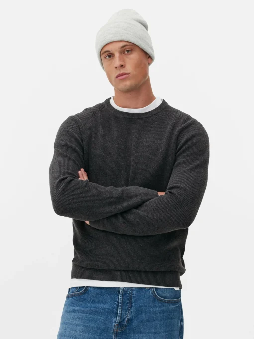 Ribbed Crew Neck Sweater