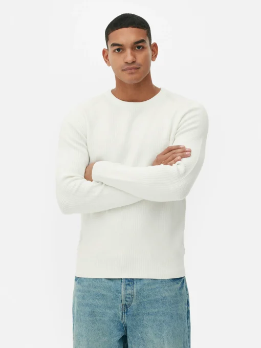 Ribbed Crew Neck Sweater