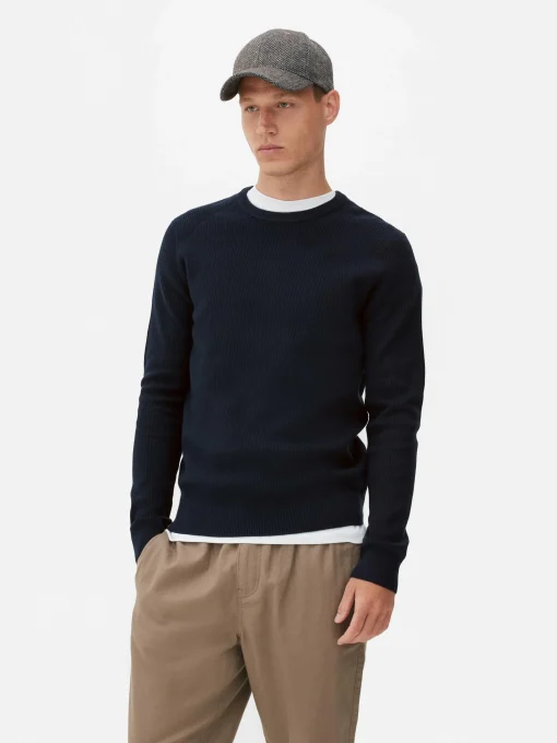 Ribbed Crew Neck Sweater