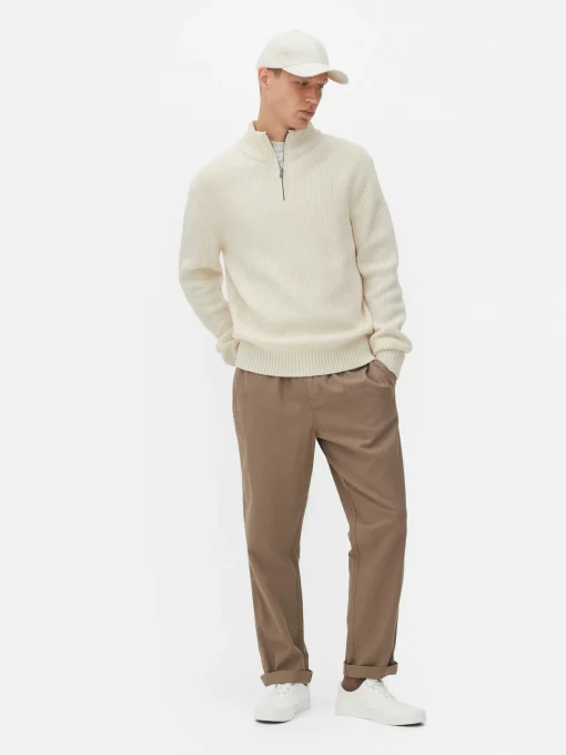 Rib-Knit Half-Zip Sweater