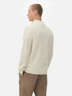 Rib-Knit Half-Zip Sweater