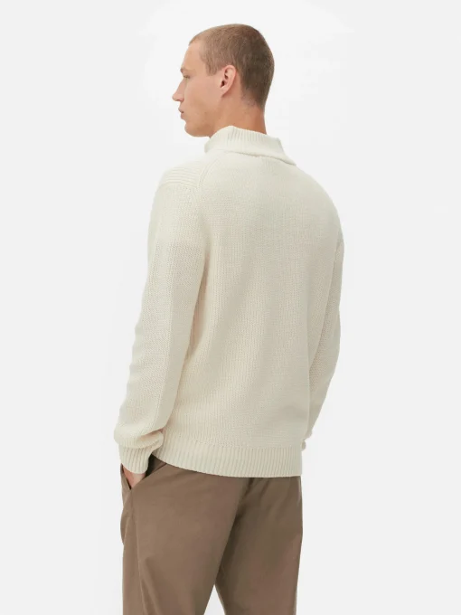 Rib-Knit Half-Zip Sweater