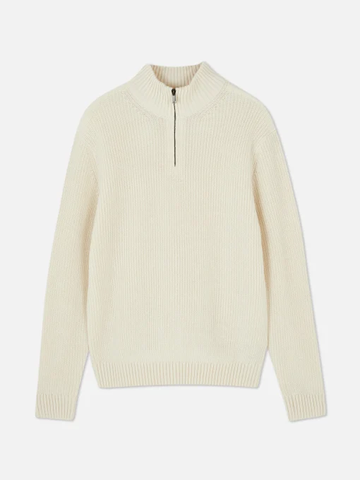 Rib-Knit Half-Zip Sweater
