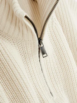 Rib-Knit Half-Zip Sweater