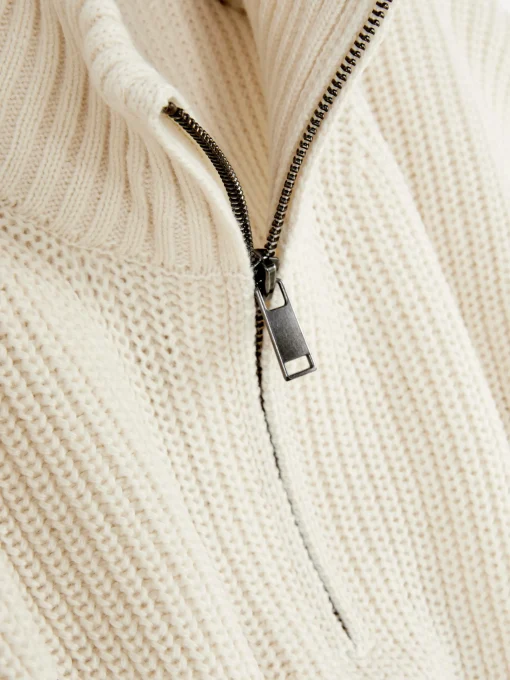 Rib-Knit Half-Zip Sweater