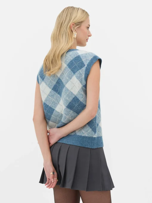 Rita Ora Argyle Knit Vest