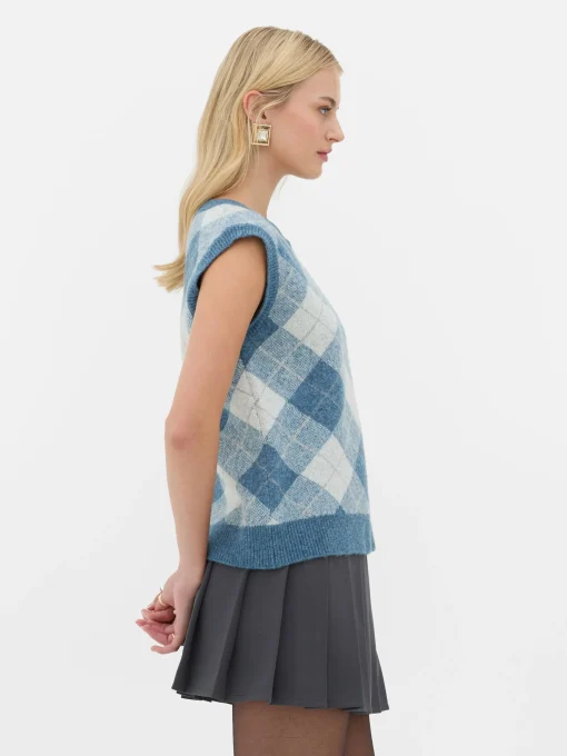 Rita Ora Argyle Knit Vest