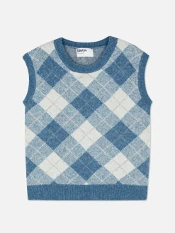 Rita Ora Argyle Knit Vest