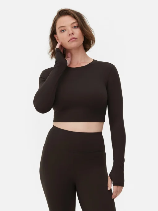 Rita Ora Buttery Soft Long Sleeve Sports Crop Top