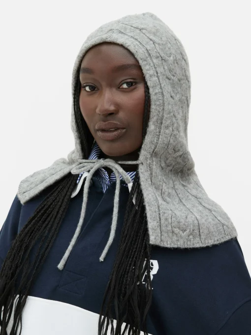 Rita Ora Cable Knit Hood