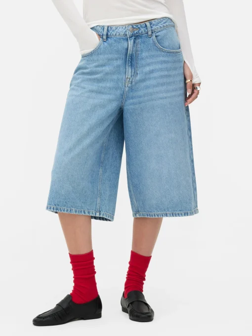 Rita Ora Denim Bermuda Shorts